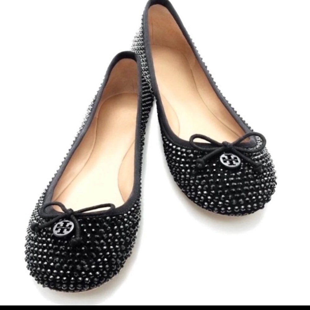 Tory Burch Crystal Chelsea Party Ballerina Flats